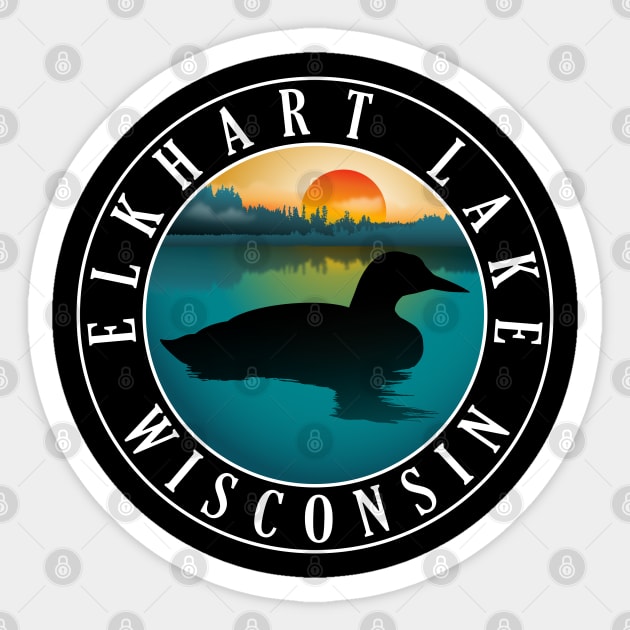 Elkhart Lake Wisconsin Loon Sticker by BirdsEyeWorks